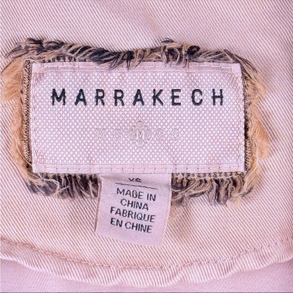 Marrakech Blush Pink Moto Jacket Peplum Utility Cotton XS Anthropologie - Picture 2 of 5